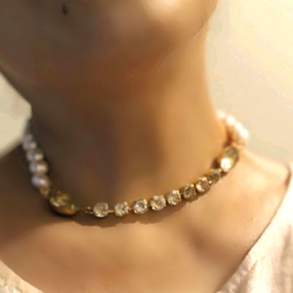 Natural Genuine Prasiolite/ Green Amethyst & Cultured Baroque Pearl Necklace - Picture 8 of 8